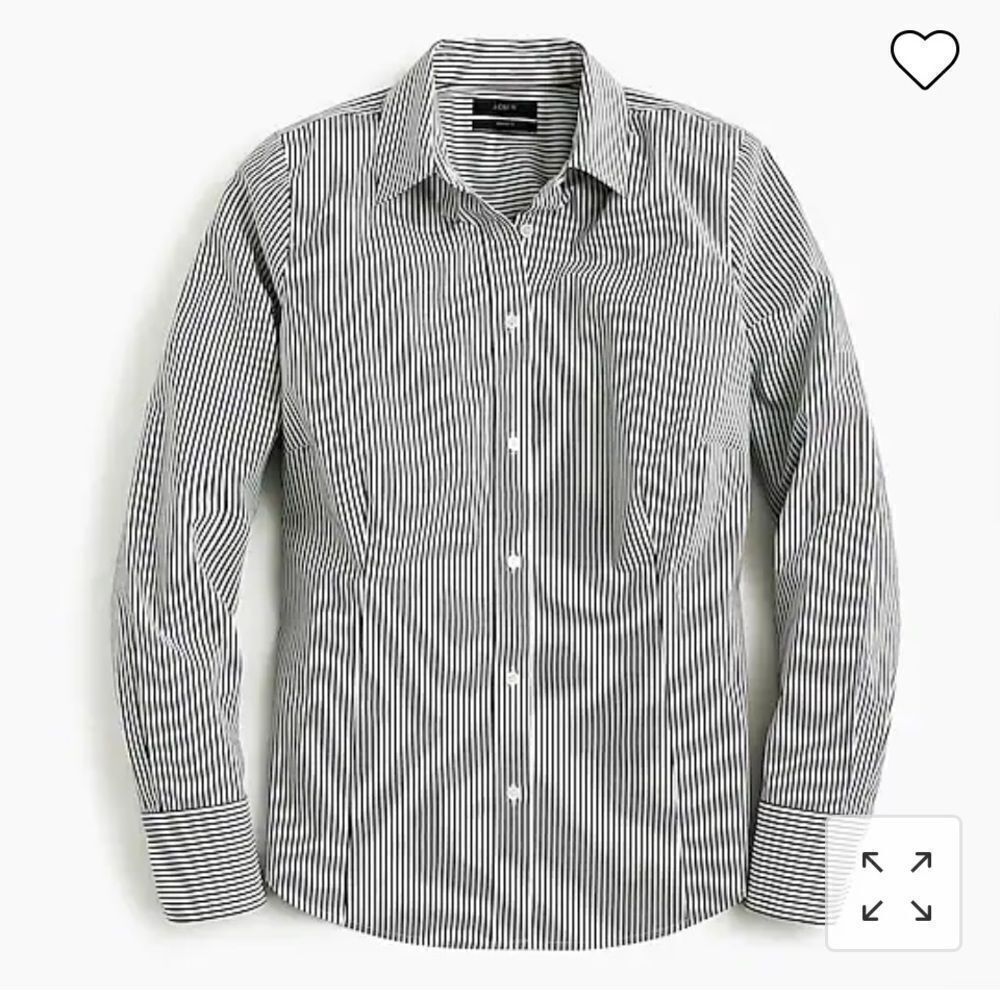 J. Crew curvy slim stretch perfect shirt in blue stripe. Size 14.